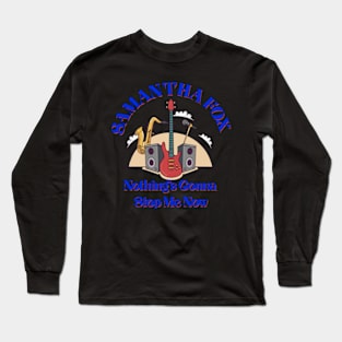 Samantha Fox T shirt Blue Long Sleeve T-Shirt